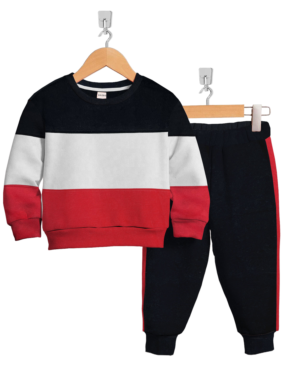 Winter-Red Sweat Suit Cotton Fleece