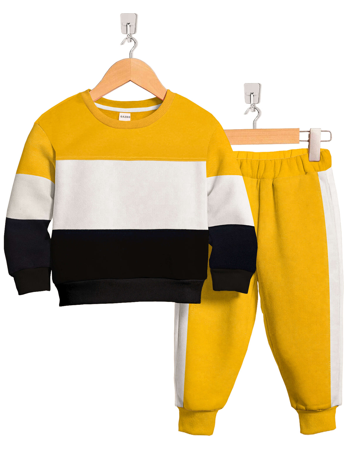 Winter-Yellow Sweat Suit Cotton Fleece